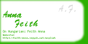 anna feith business card